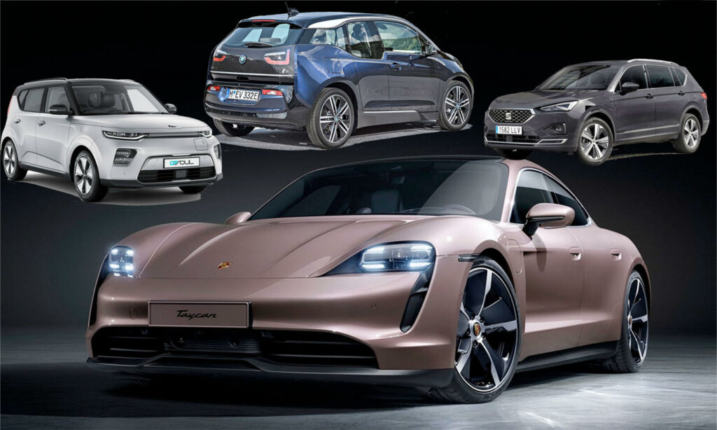 Den nya Porsche E-tron är en hybriddelad elbil. (AI text)