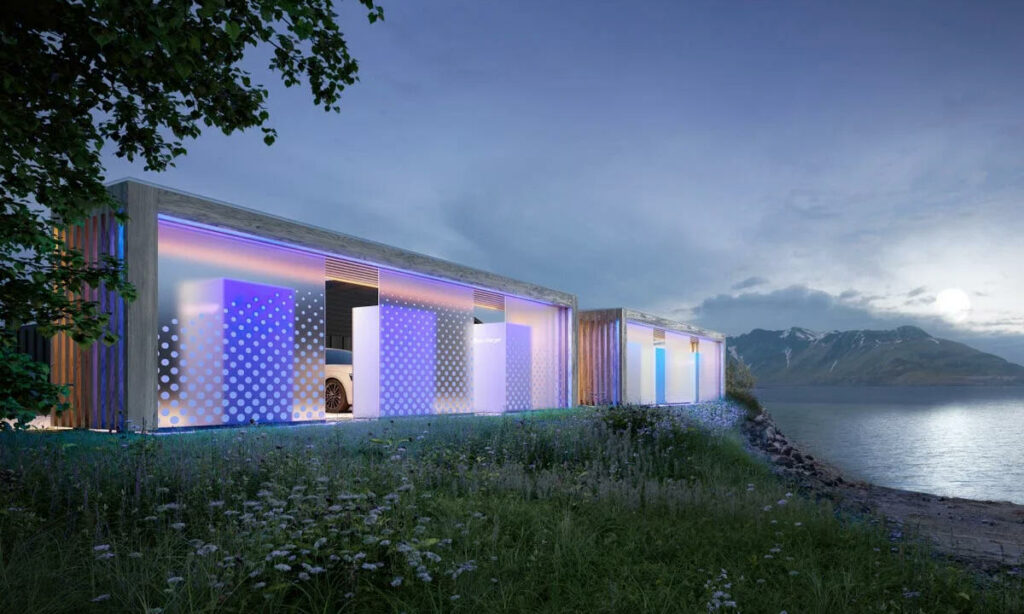 I fjällnära Storuman byggs en laddstation med ambitionen att bli Sveriges vackraste.