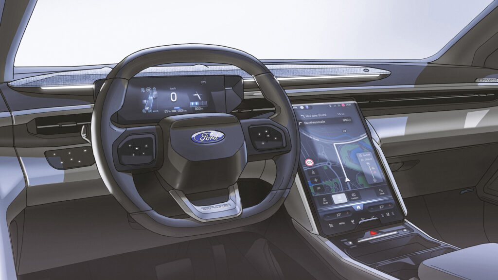 Ford E-rangers innekling (AI text)