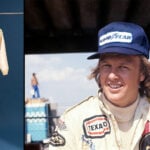 Ronnie Peterson till höger och hans overall till vänster. Montage.