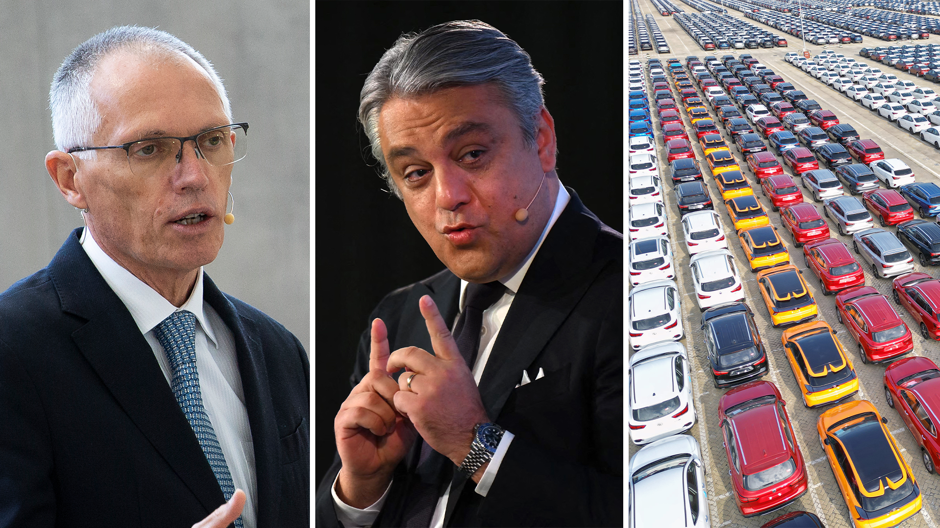 En grupp människor står inför en bilhall. (AI text)