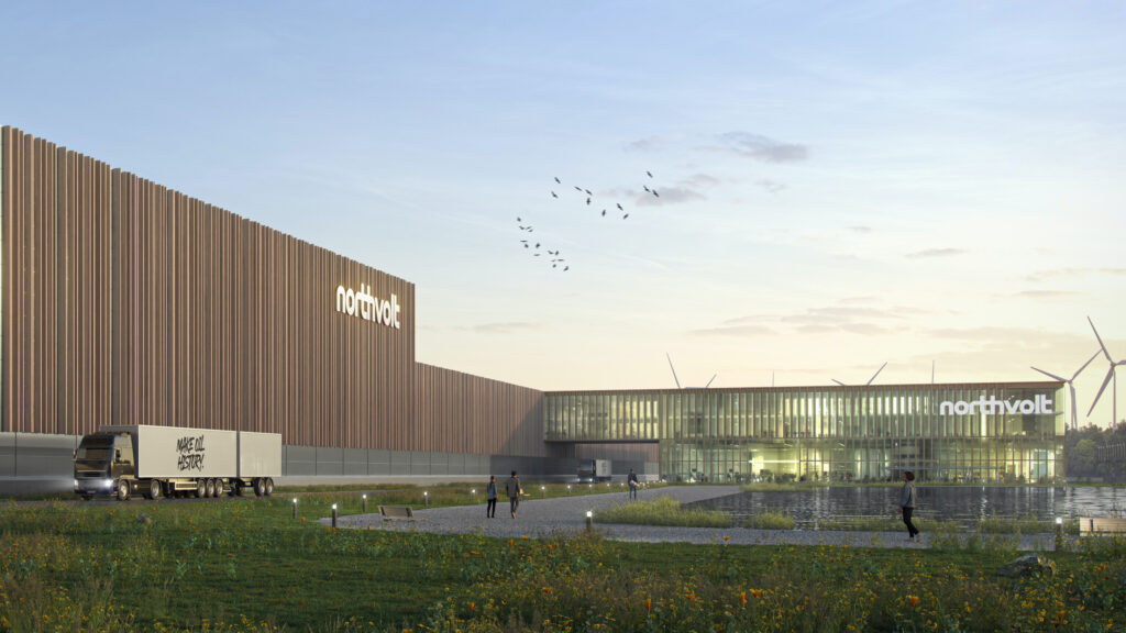 en avbildning av den nya Saab Evo-fabriken i Saab, Tyskland (AI text)