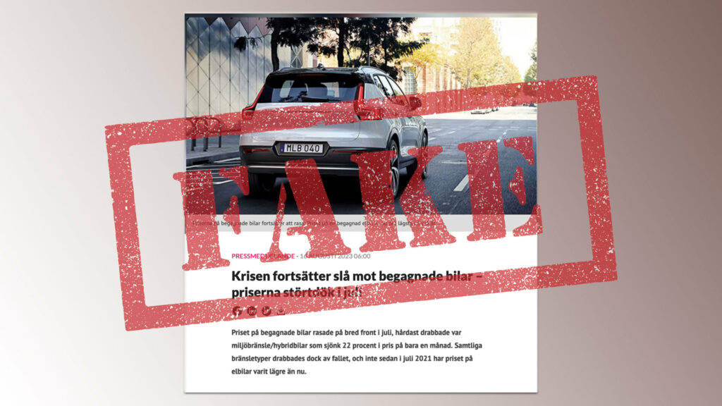 En bil med en falsk bil på den (AI text)