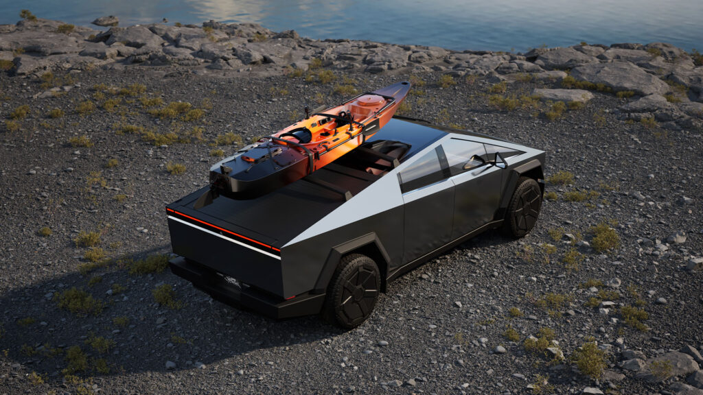 en bil parkerad vid en stenig kust (AI text)