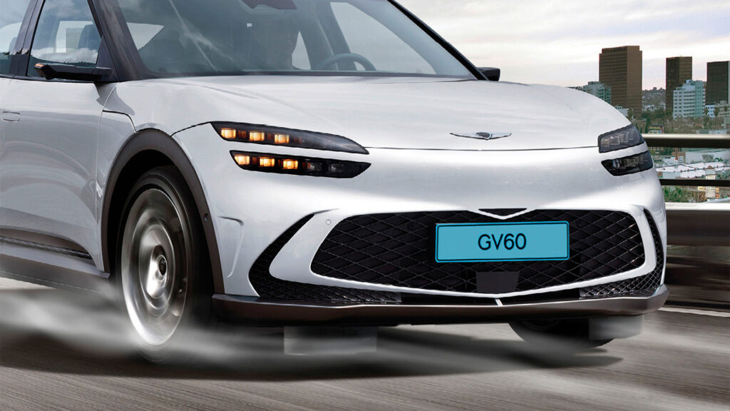 Den nya Hyundai Ioniq kör på vägen. (AI text)