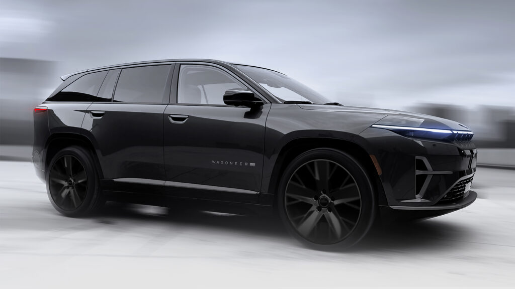 2020 Jeep Cherokee är en SUV som kör på en stadsgata. (AI text)