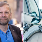 En man i kostym och en bil. (AI text)