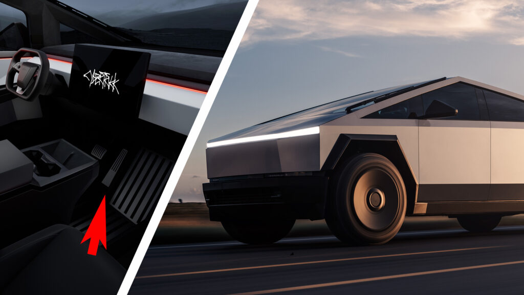 En bil och en lastbil på en väg. (AI text)