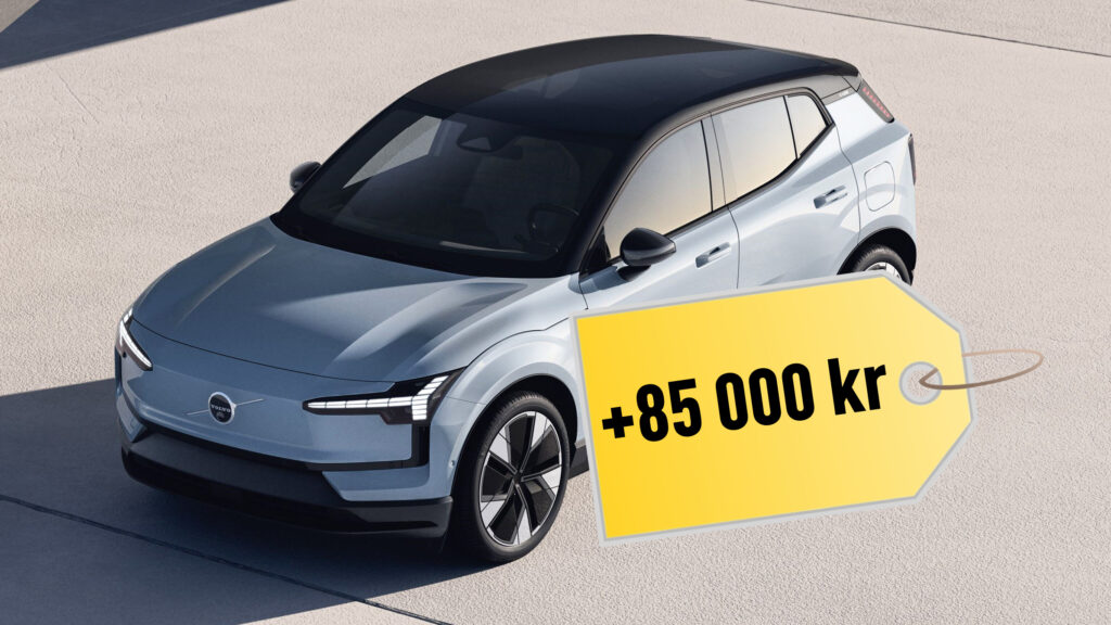 En bil med ett gult skylt på den. (AI text)