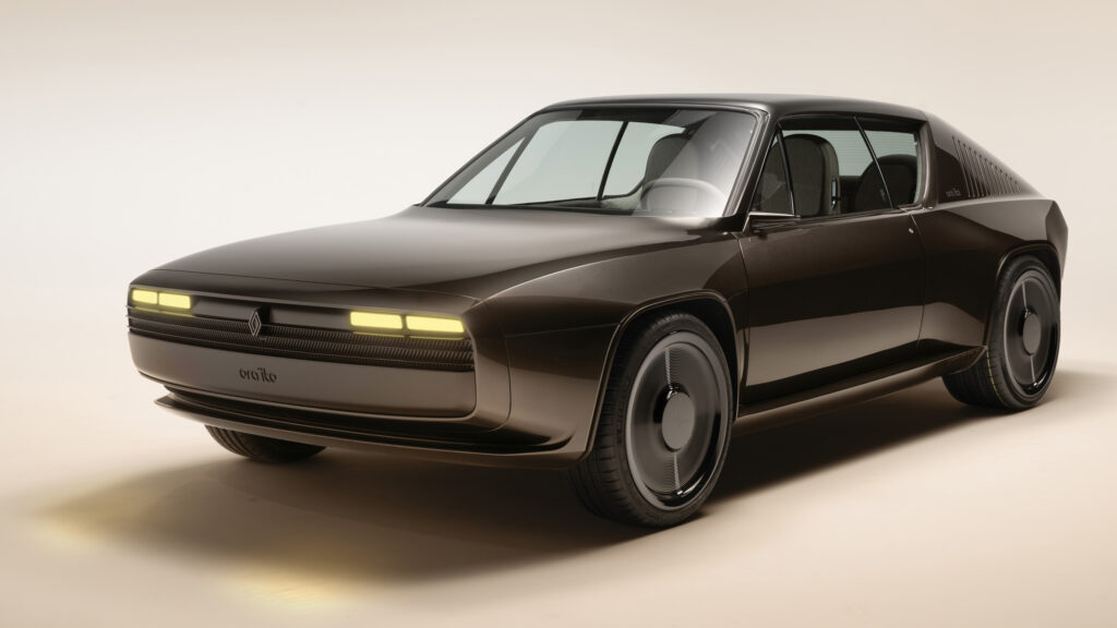 En futuristisk bil visas i bilden. (AI text)