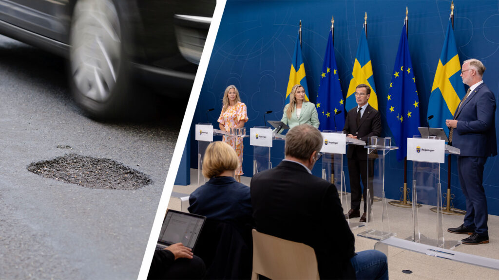 En bil står parkerad i en parkeringsplats. (AI text)