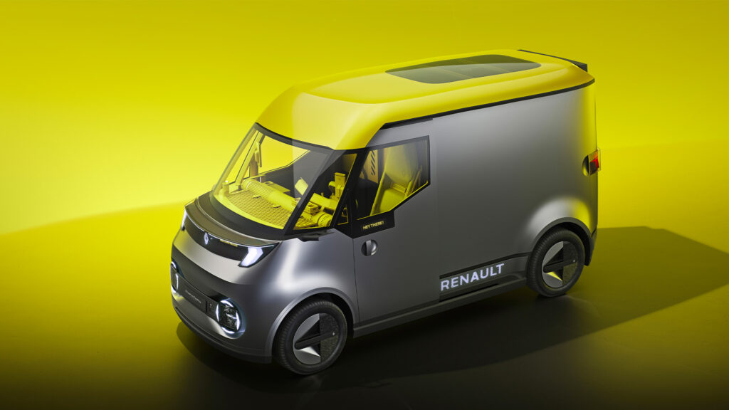 En gul och svart bil med en gul huva. (AI text)