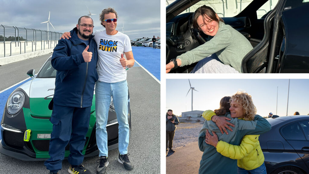 Montage visar bilder från förarutbildningen på Gotlandring.