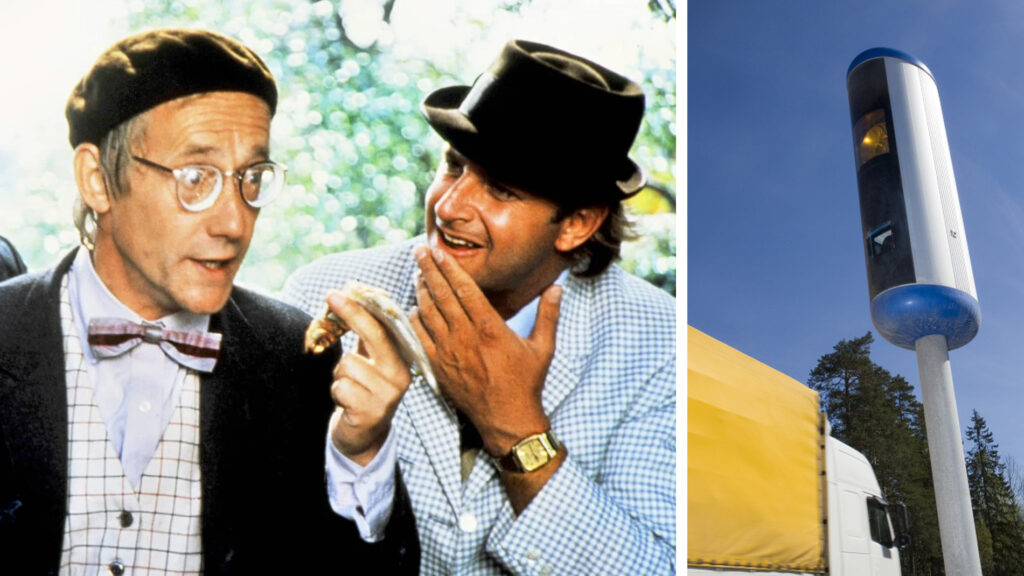 En man kör en bil och en man kör en lastbil. (AI text)