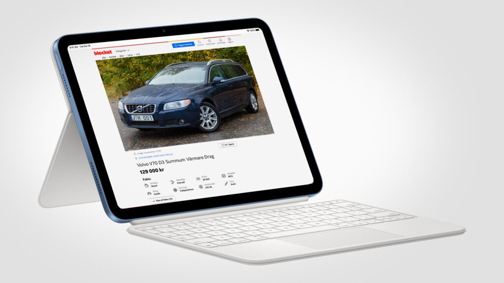 Blocket-annons på en Ipad