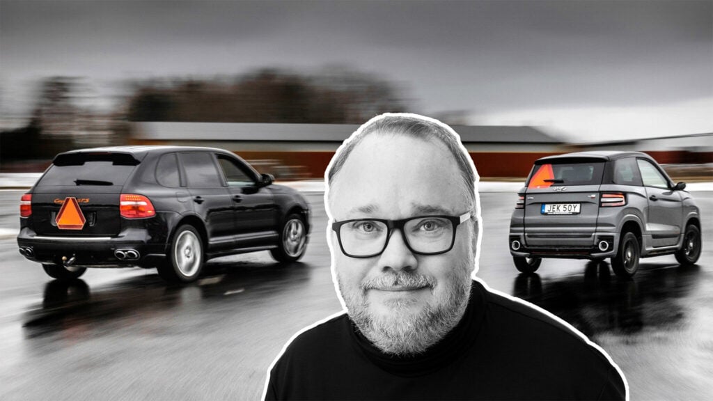 A-traktor och mopedbil plus Magnus Fröderberg