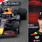 Montagebild med Max Verstappen och Red Bulls F1-bil. Till vänster syns Verstappen köra RB21 på banan, och till höger en närbild av honom under en presskonferens, där han ser allvarlig ut. Bilden speglar världsmästarens försiktiga inställning inf�