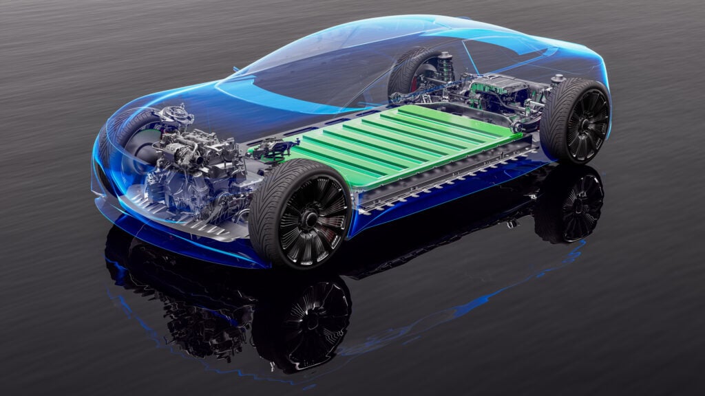 Illustration av elbilsbatteri