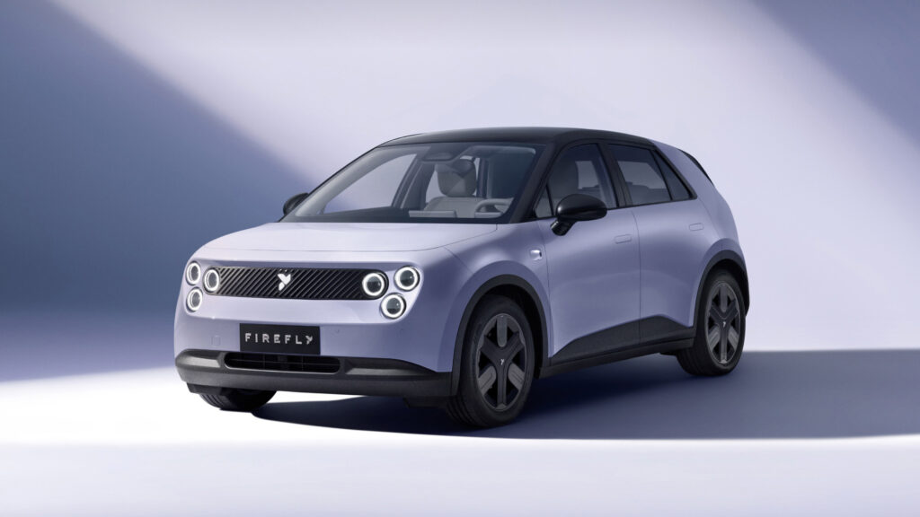 Lila Nio Firefly snett framifrån