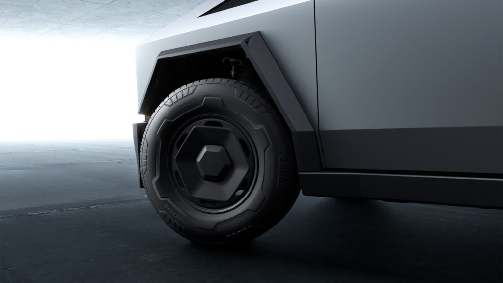 Framhjul på Tesla Cybertruck RWD
