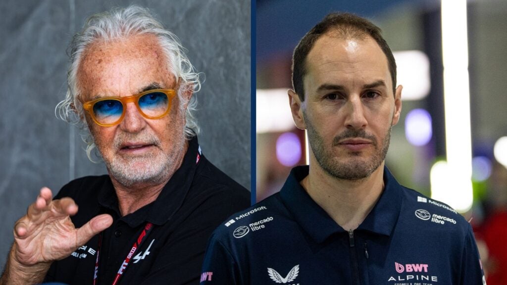 Flavio Briatore och Oliver Oakes i varsin porträttbild, båda kopplade till Alpine F1. Bilden symboliserar maktskiftet i teamet efter rapporter om intern konflikt.
