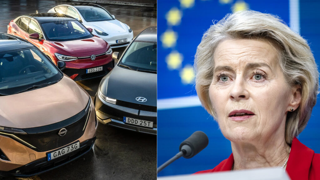 Elbilar och EU-kommissionens ordförande.