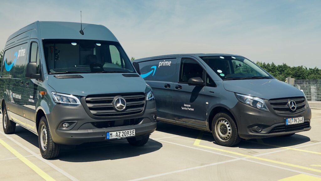 Mercedes-Benz eSprinter och eVito med Amazon Prime-logga