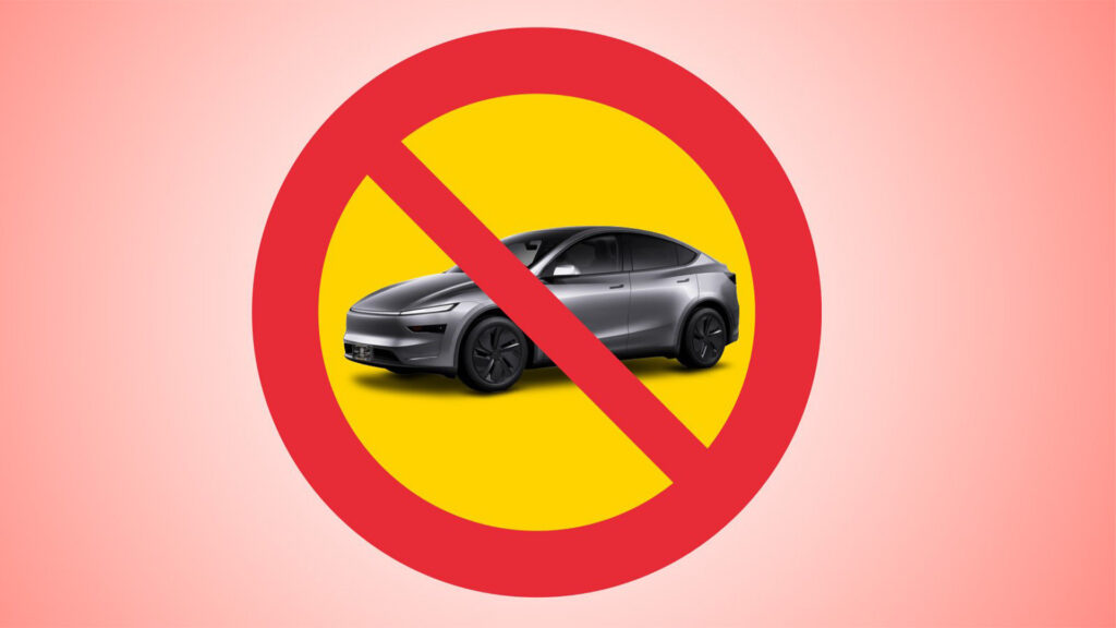 Förbudsmärke med Tesla