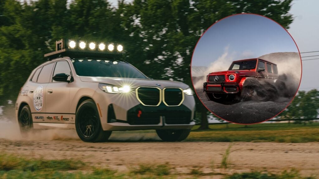 BMW X3 i terräng, jämförd med Mercedes G-klass