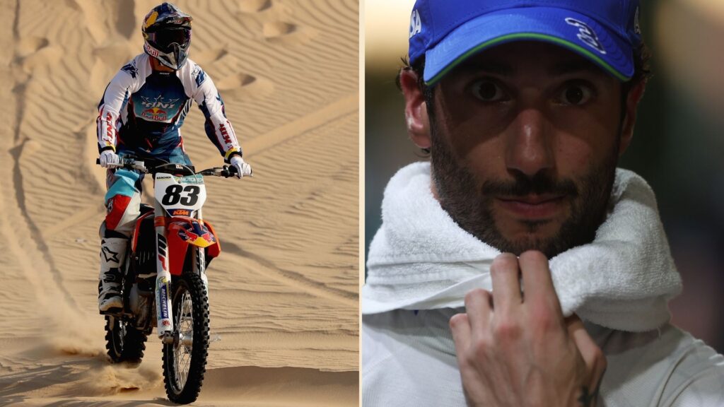 Daniel Ricciardo kör motorcykel under Red Bull-event 2016.