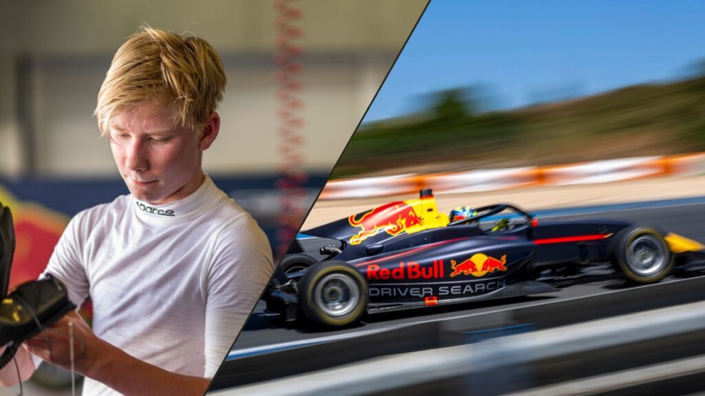 Scott Kin Lindblom tillsammans med Red Bulls F3-bil under Driver Search i Österrike 2025.