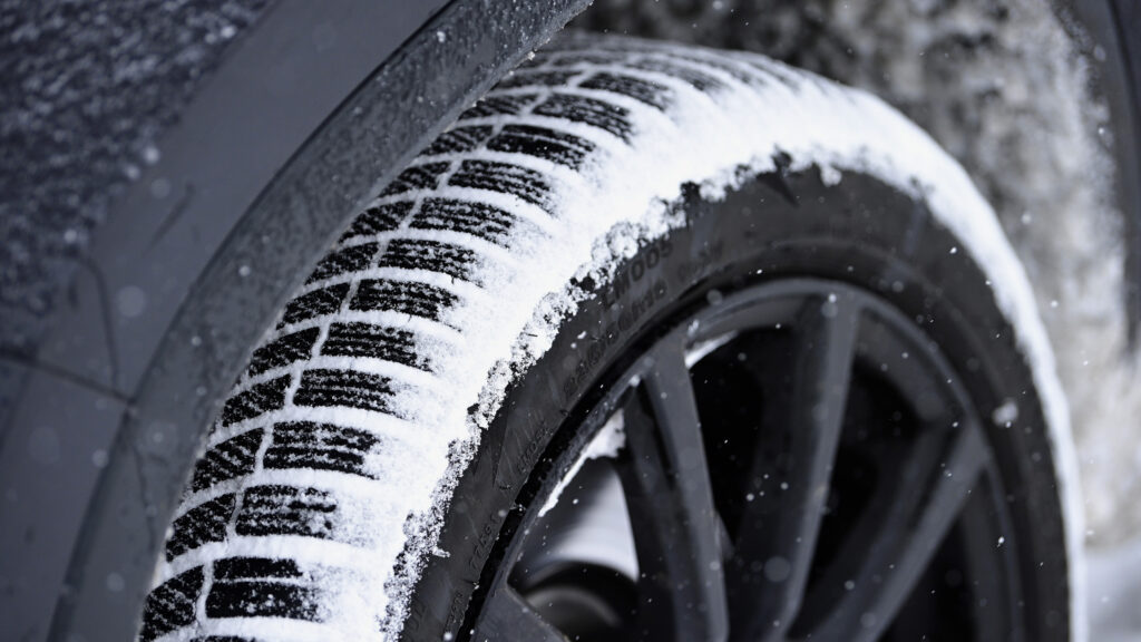 Vinteräck med snö i ,mönstret.