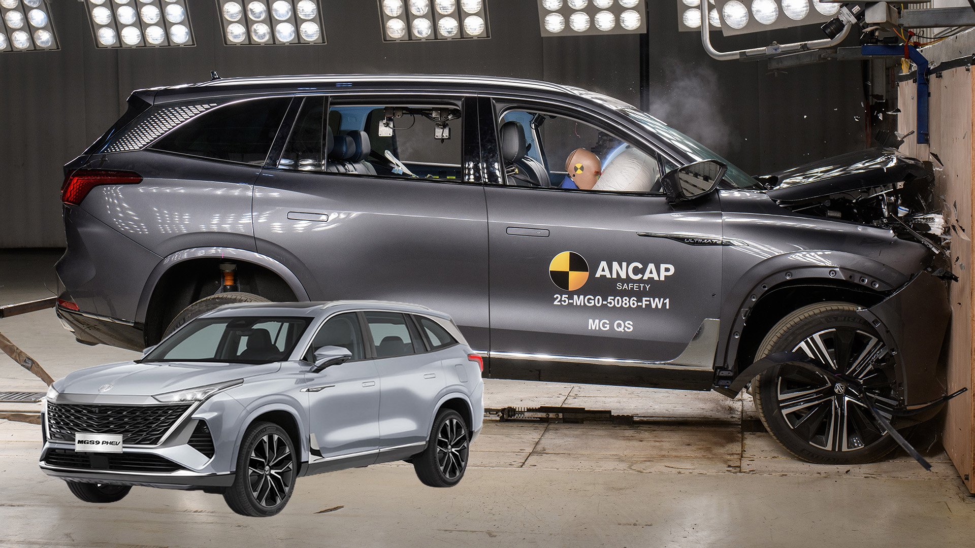 MG MGS9 PHEV krocktestas av Euro Nacp