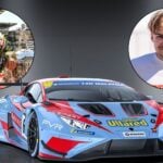 Lamborghini GT3 i Leipert Motorsports färger med porträtt av Marcus och Hampus Ericsson