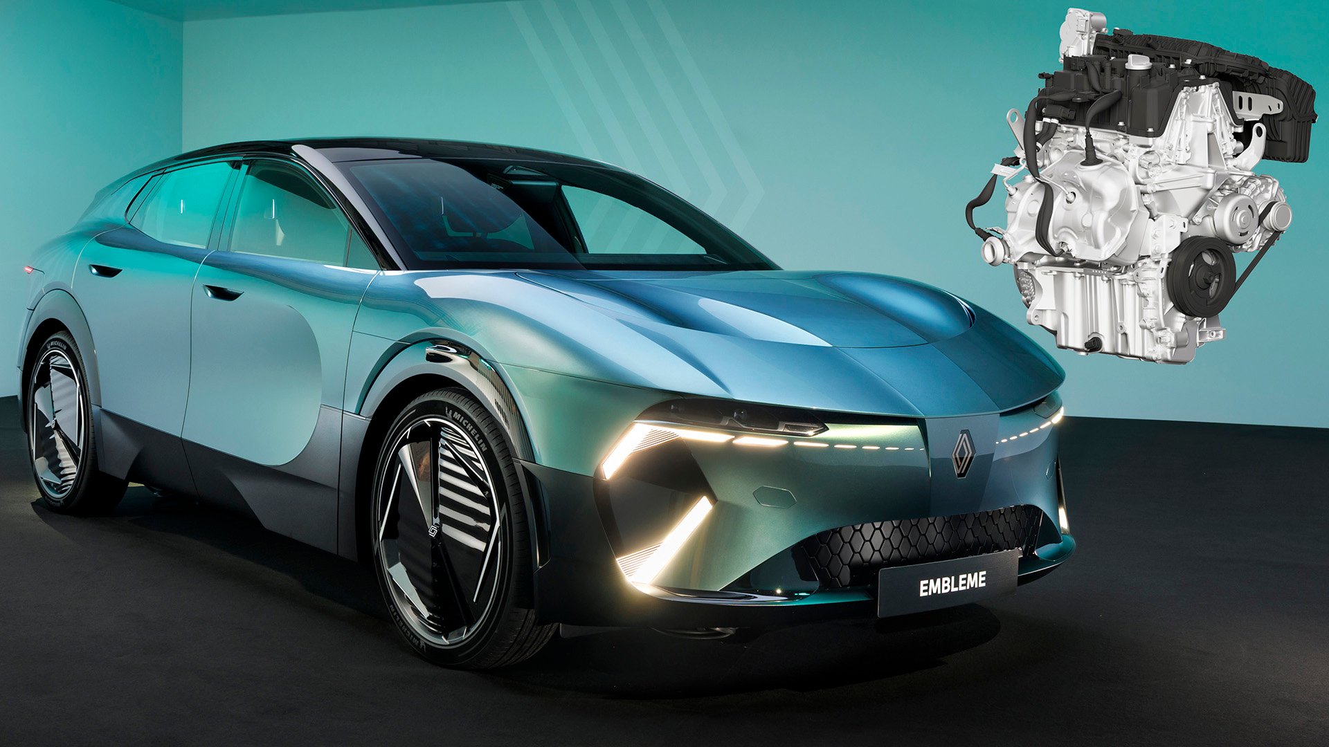 Renault embleme med REX-motor från Horse.