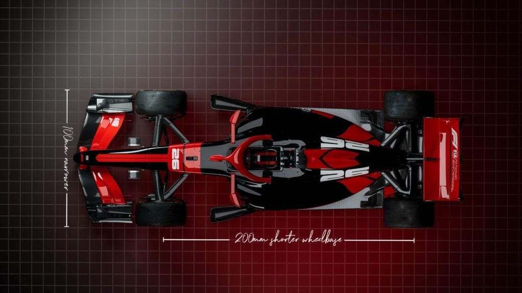 Formel 1-bil med kortare hjulbas