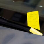 Gul p-bot på vindrutan