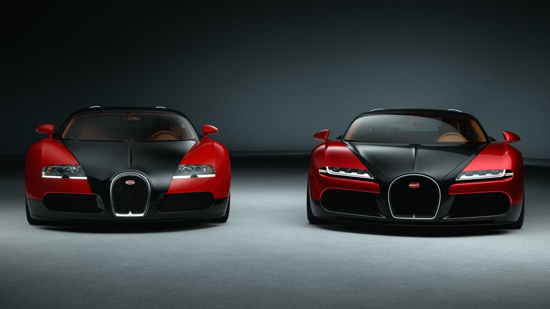 Frontdesign på Bugatti Veyron jämfört med F.K.P. Hommage