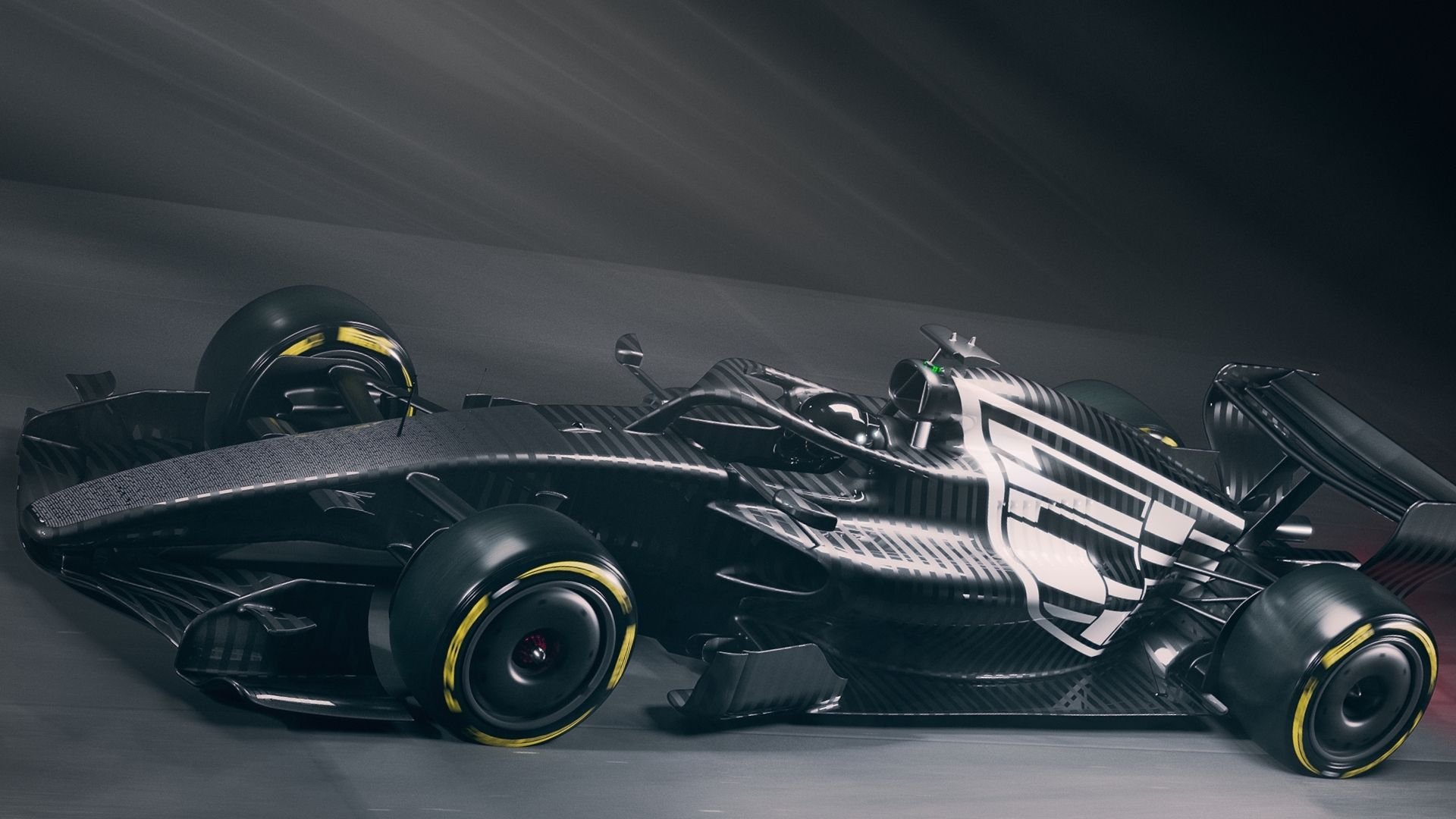 Cadillac Formula 1-bil i testdesign inför testerna i Barcelona
