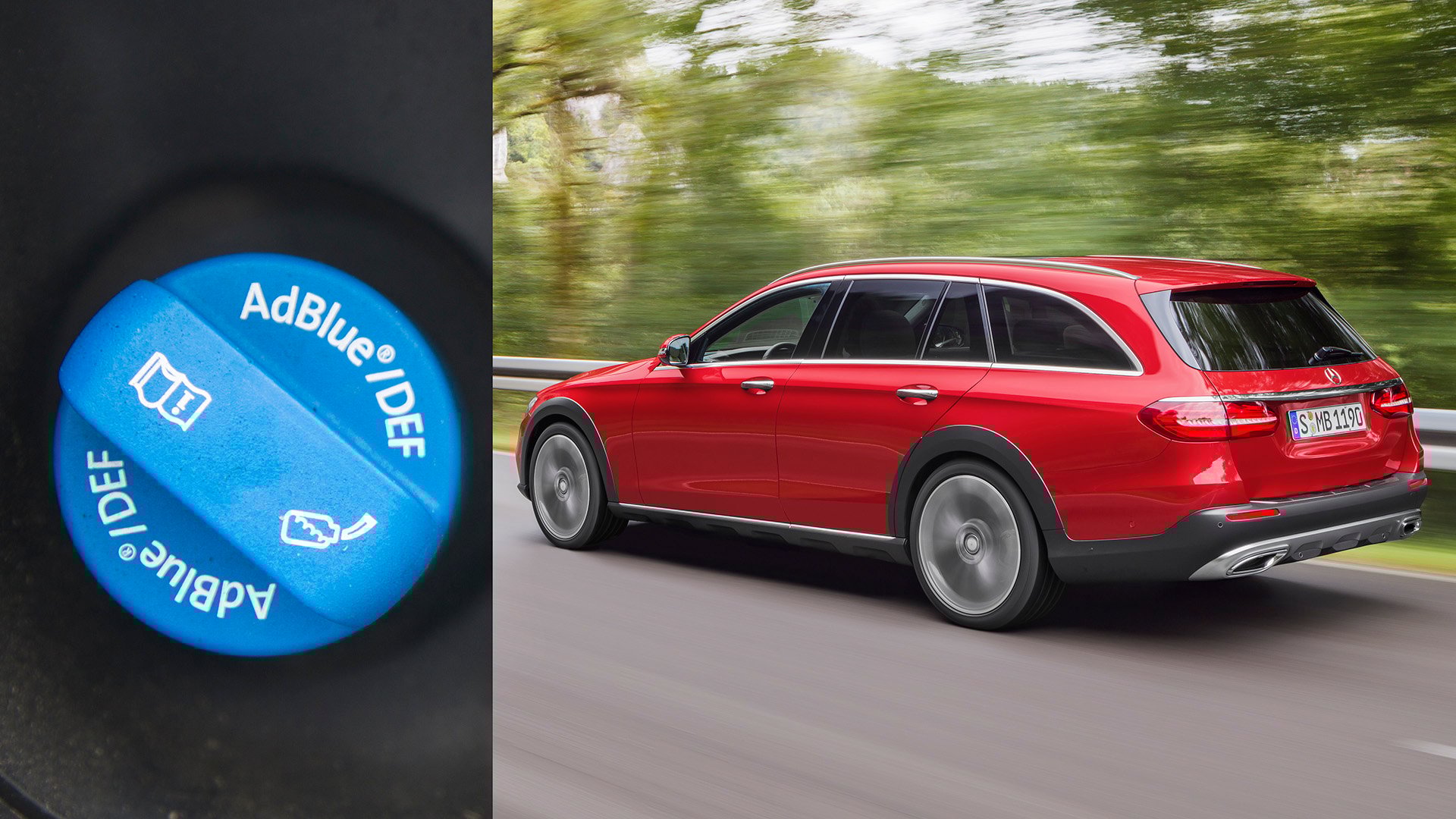 Lock för påfyllning av AdBlue och Mercedes E-klass All-Terrain