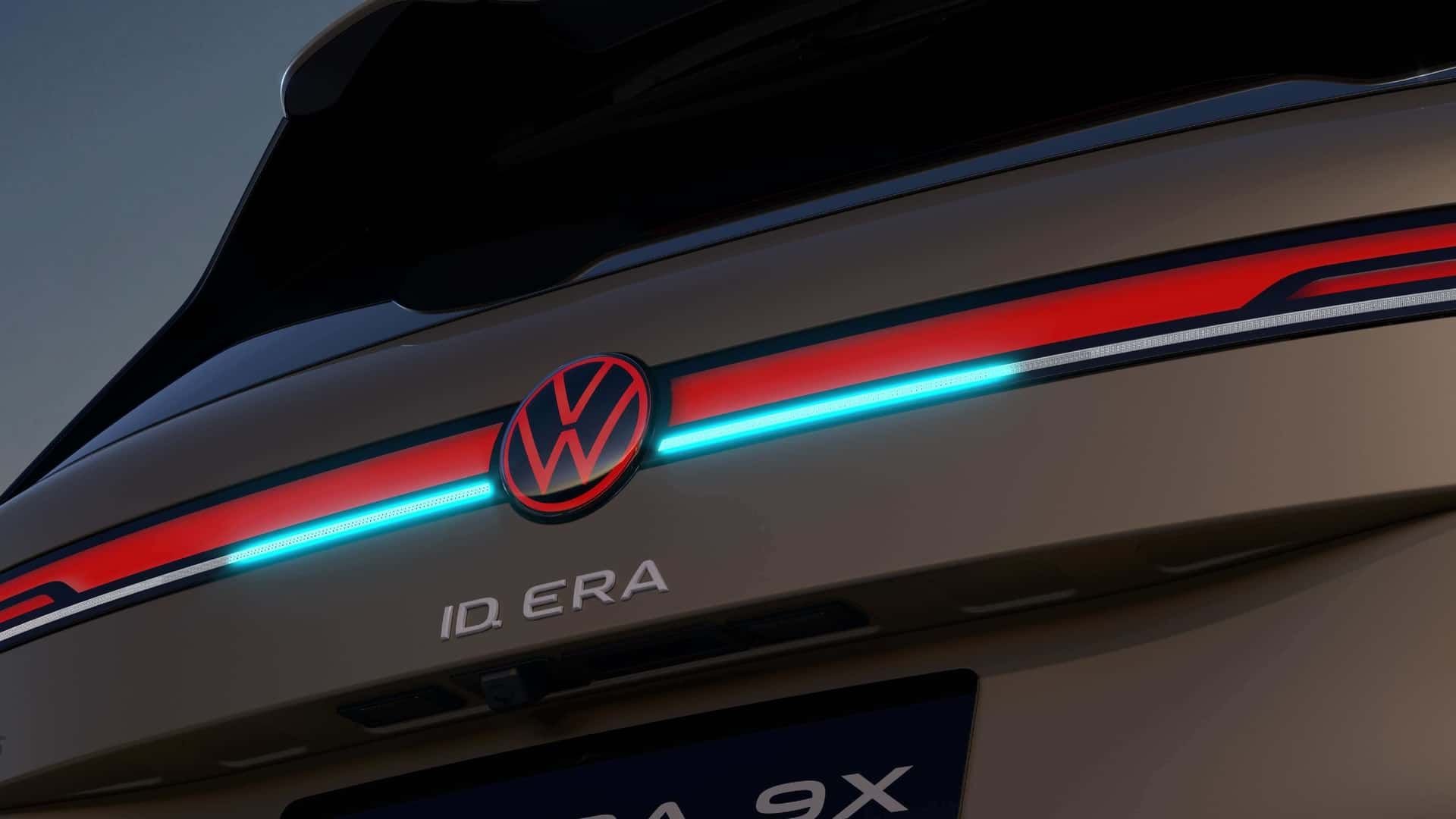 Volkswagen ID. Era 9X med genomgående LED-bakljus och VW-logotyp