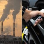 Elbil laddas med el från ett elsystem där fossil kraftproduktion fortfarande används