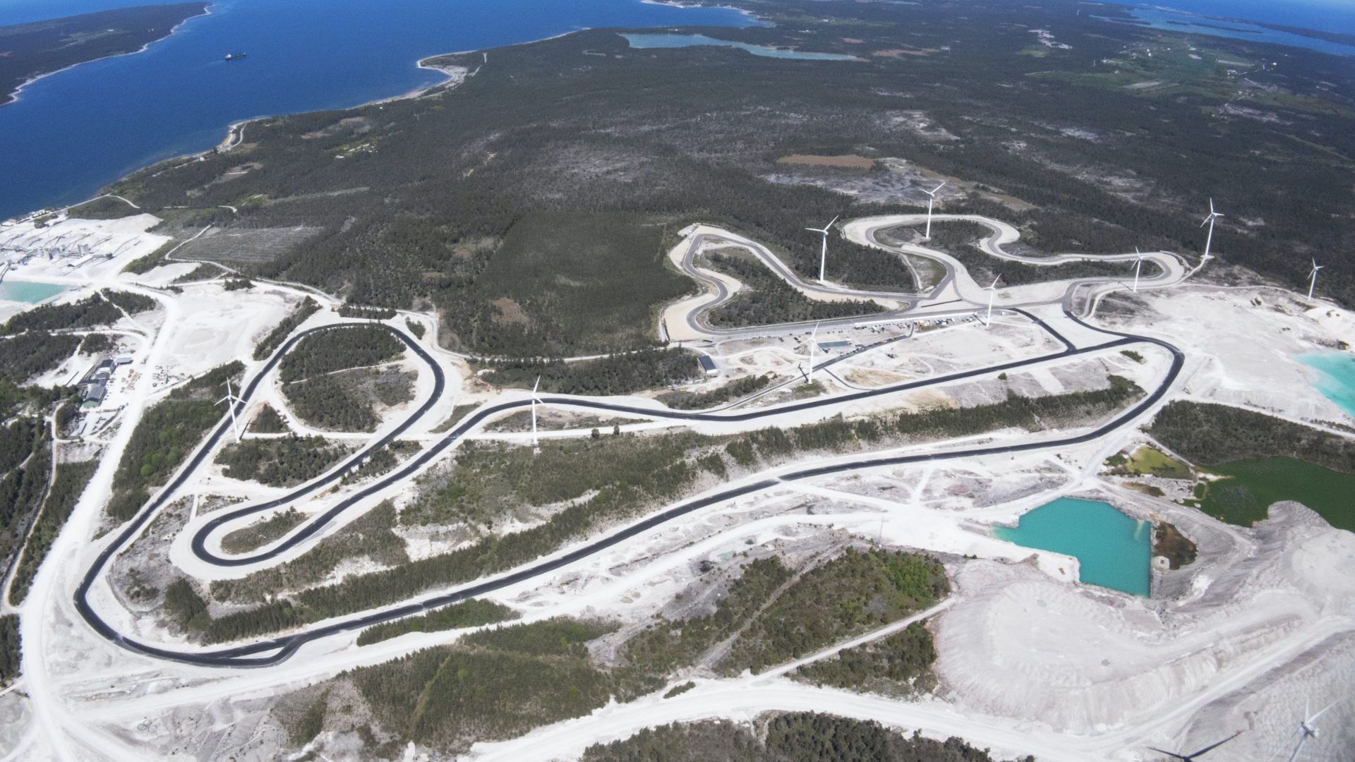 Flygfoto över Gotland Ring motorbana på Gotland
