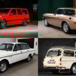 Kollage med Volvo 850R, Volo 1800 ES, Volvo 244 Dl och Amazon Herrgårdsvagn