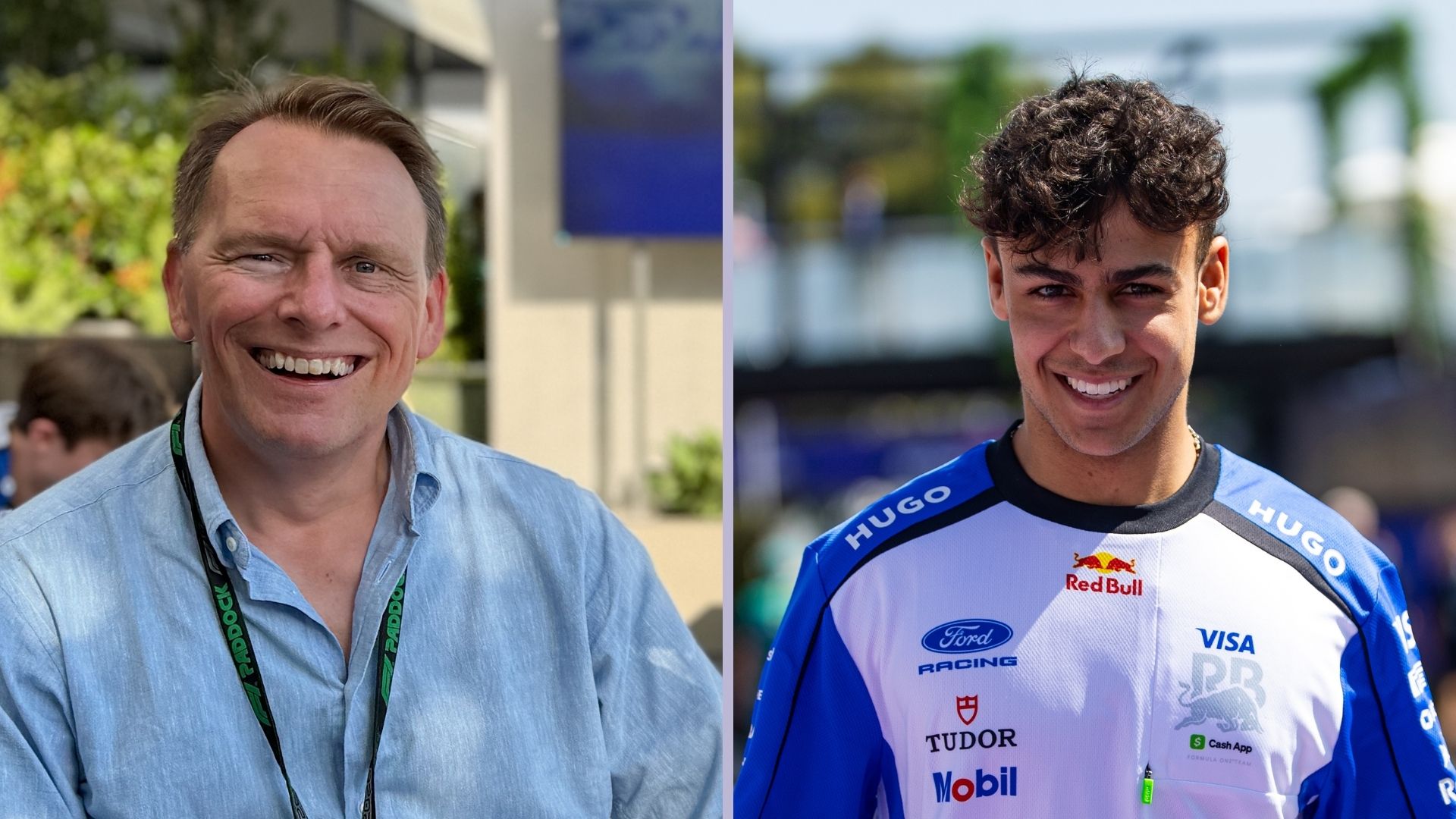Stefan Lindblad och Arvid Lindblad i Melbourne inför Formel 1-debuten 2026