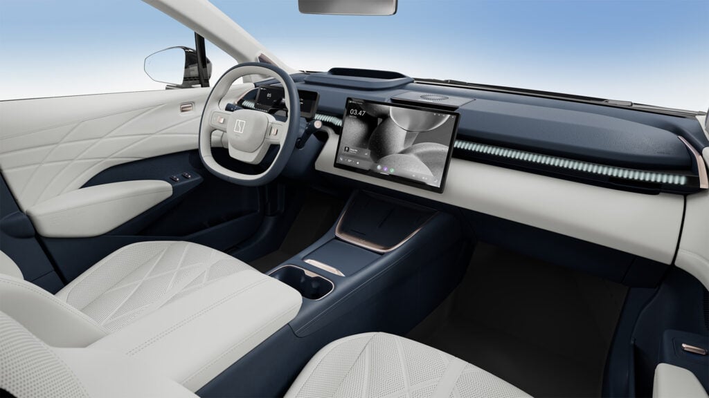 Interiör fram uppdaterade Zeekr X.