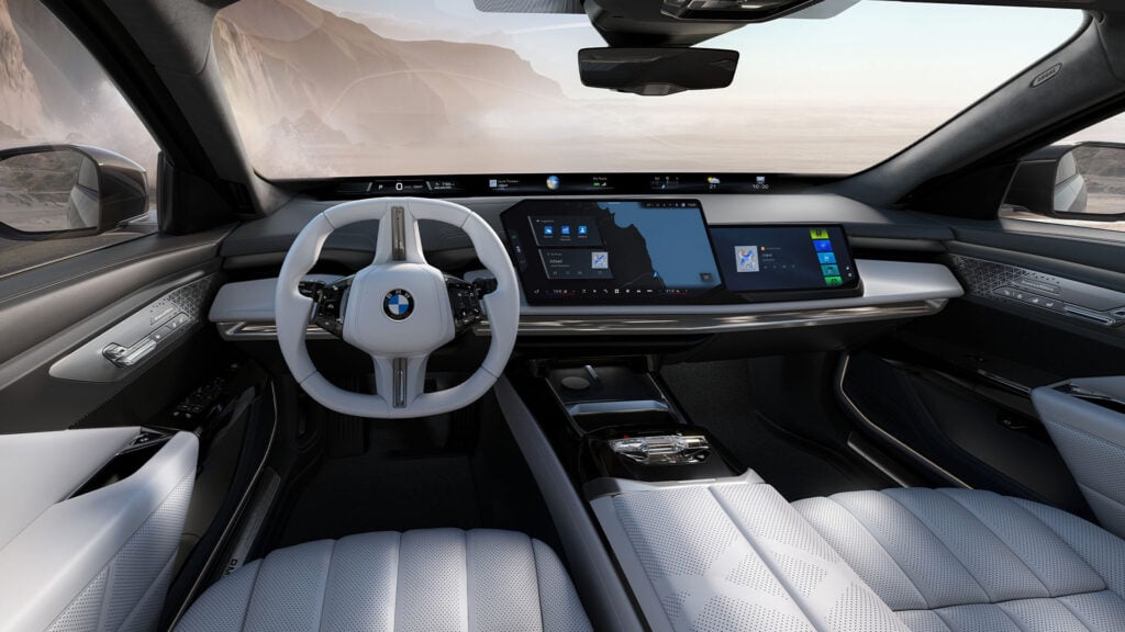 Ratt och främre interiör BMW 7-serien.