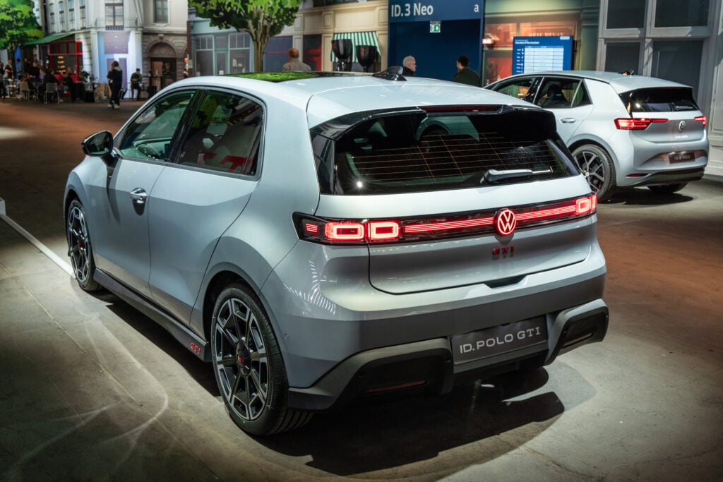 VW ID. Polo GTI snett bakifrån
