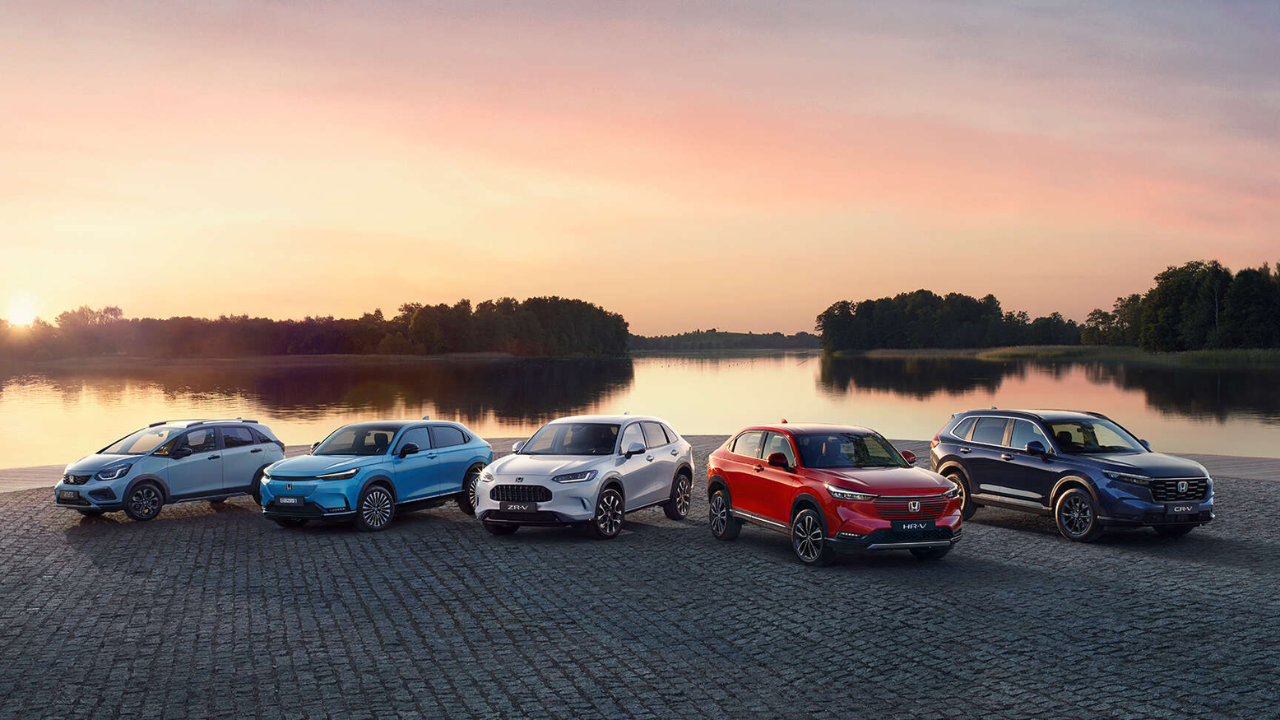 Några av Hondas bilar uppradade. (Foto: Honda)