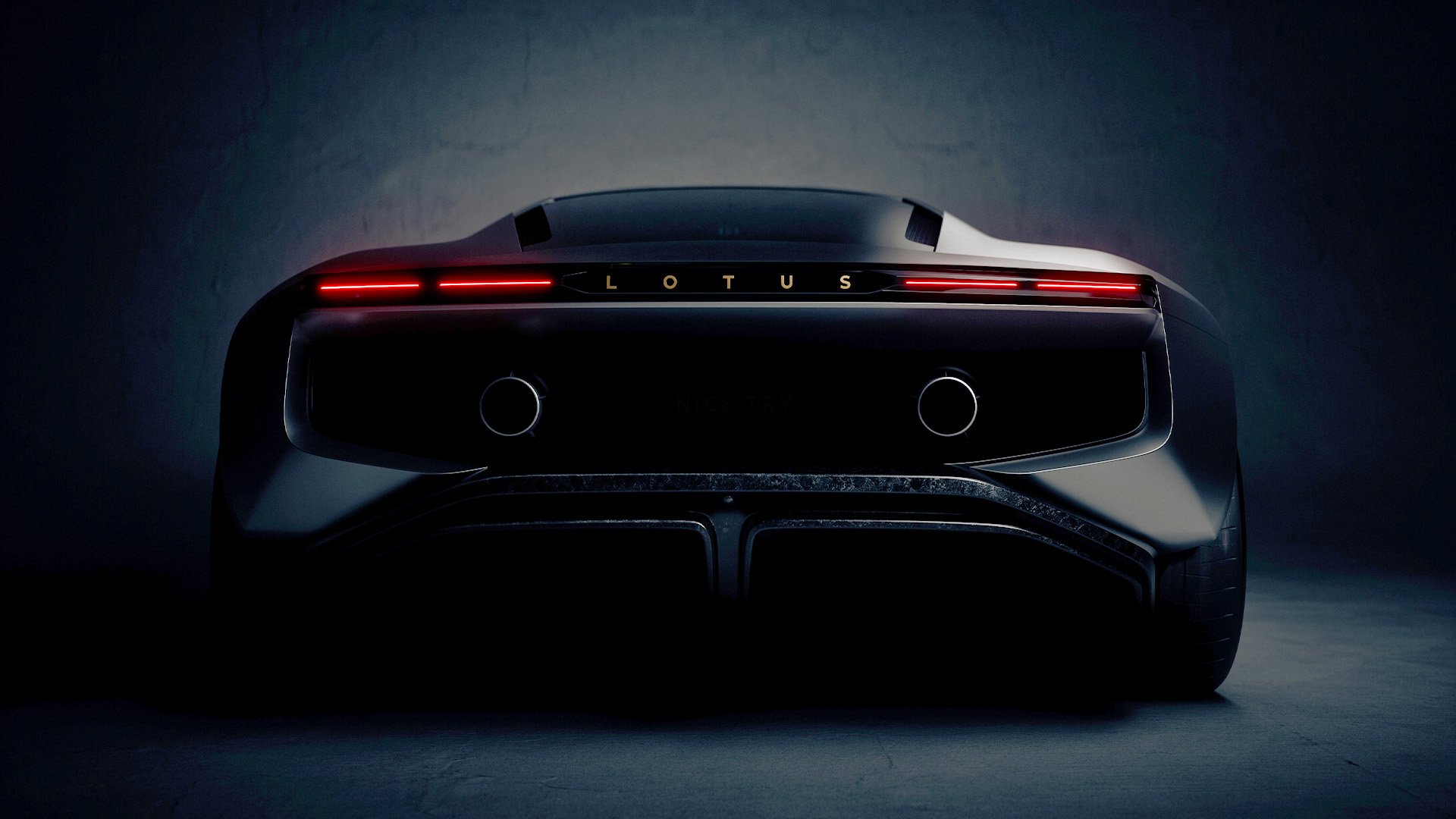 Teaserbild på aktern till nya Lotus Type 135.